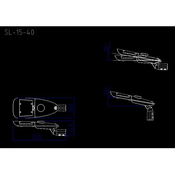 Алюминия АДК 3 уличных светов СИД парка/квадрата аттестация КЭ на открытом воздухе материальная