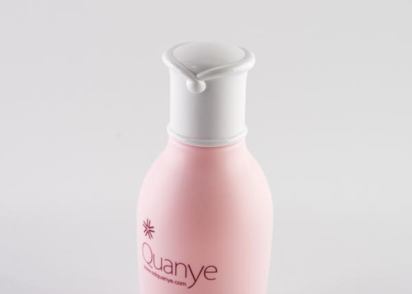Garrafa cosmética plástica do PCR do ANIMAL DE ESTIMAÇÃO 200ml cor-de-rosa emaranhado com o tampão branco do ABS