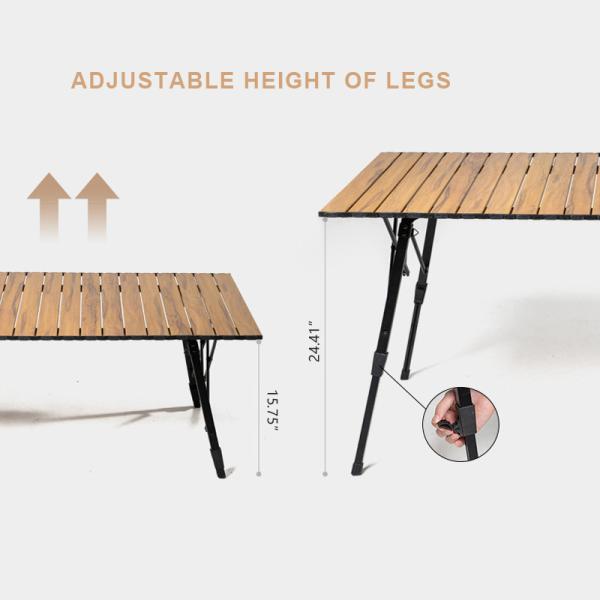 4-6 Person Aluminum Folding Camping Table 127x70cm 5.6kg