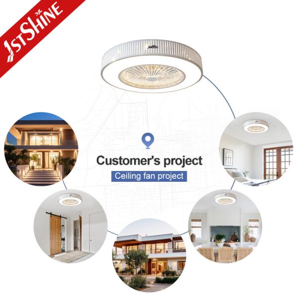 1stshine 20 White Dimmable LED Light Ceiling Mounted Box Fan 6 Speeds for Versatile