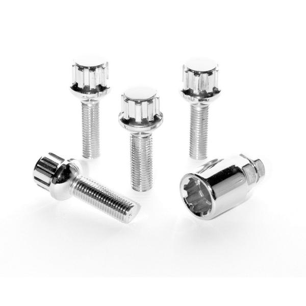 Silver Wobble Car Wheel Bolts High Precision Tapered Seated For Benz Series