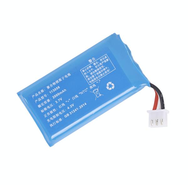 Батарея UL 113056 3.7V 2000mAh перезаряжаемые Lipo для пригодного для носки прибора