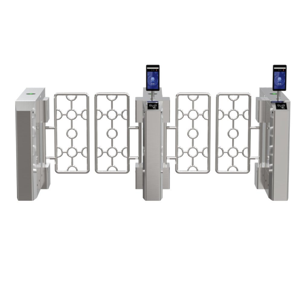 Brushless Servo Motor Anti Climbing Access Control Swing Barrier Turnstiles For Supermarket