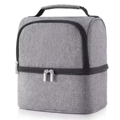 Custom Waterproof Oxford Tote Insulated Cooler Bag Doble Deck Aluminium Foil Lunch Bag