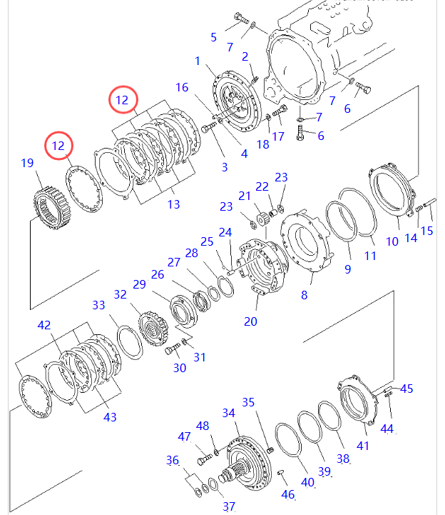 23S-15-12730 Диск сцепления 23S1512730 Плита трения для Komatsu Grader GD605A GD611A GD621AR GD623A GD625A GD661A GD663A