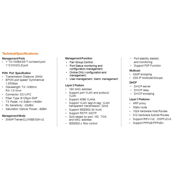 Слой 3 GPON V1600D4-DP OLT 4 гаван со слотами 4GE 4SFP взаимодействует