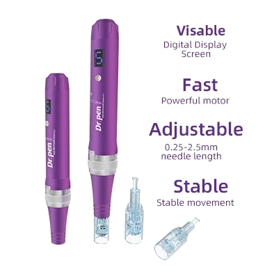 X5 Electric Derma Pen Stamp 9/12/36/42/Nano Needle Cartridges for Neck/Throat Target Area