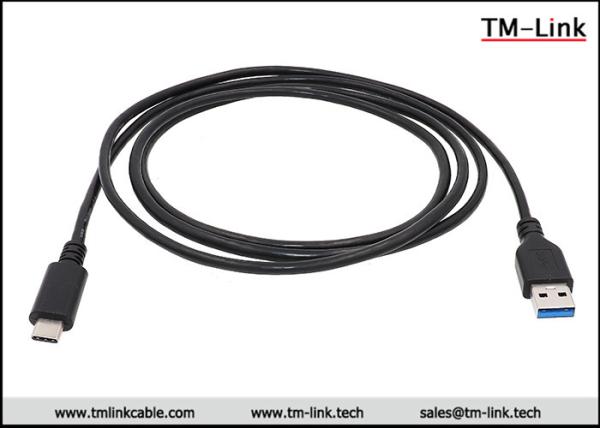 USB Type-C male to USB 3.0 male black PVC high speed data cable