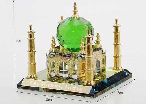 Miniature Crystal Taj Mahal Replica 80*80*70mm For Travel Commemorate