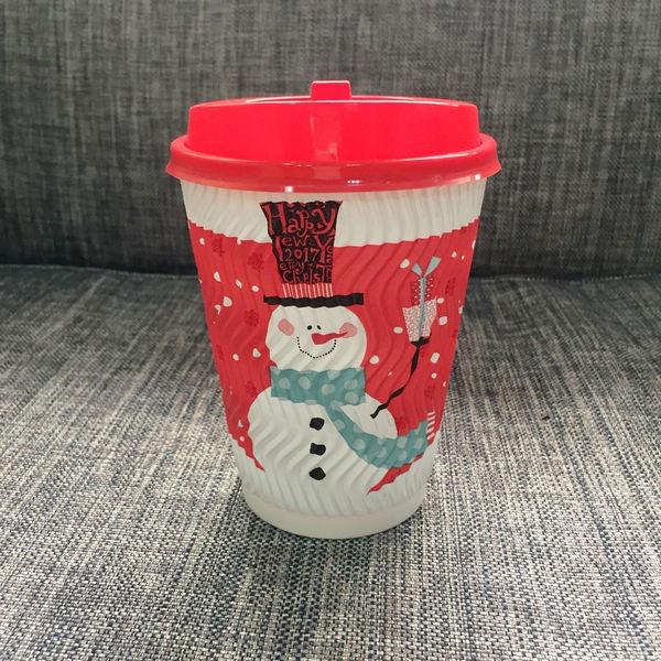 Customized Logo Disposable Paper Cup 16oz Hot Coffee Ripple Cup Eco - Friendly