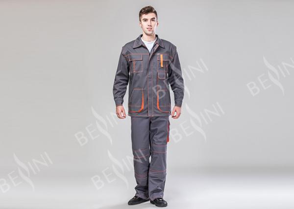 80% Polyester 20% Cotton Twill Heavy Duty Work Suit And Trousers Dark Gray