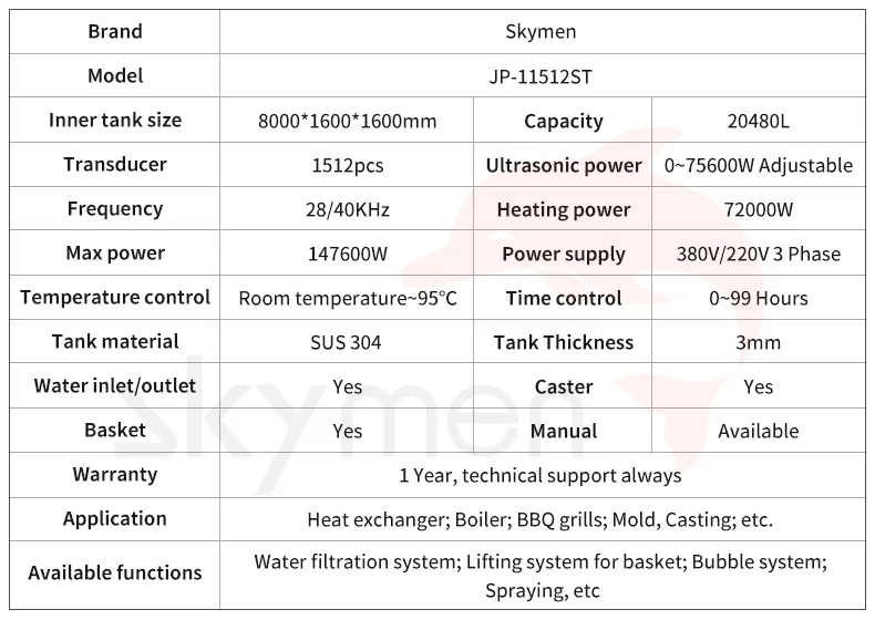 8000L Industrial Ultrasonic Cleaner Tank 28/40kHz for Air Cooler