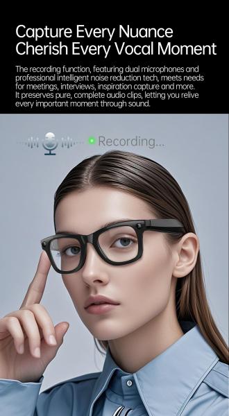 AI Voice Translate Intelligent Shooting Function ENC Noise Reduction Waterproof Smart Glassess 2025 W100D