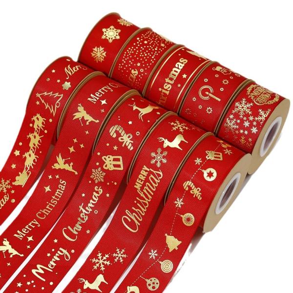 Cinturón de Navidad impreso en papel de oro Cinturón de Navidad personalizado rojo
