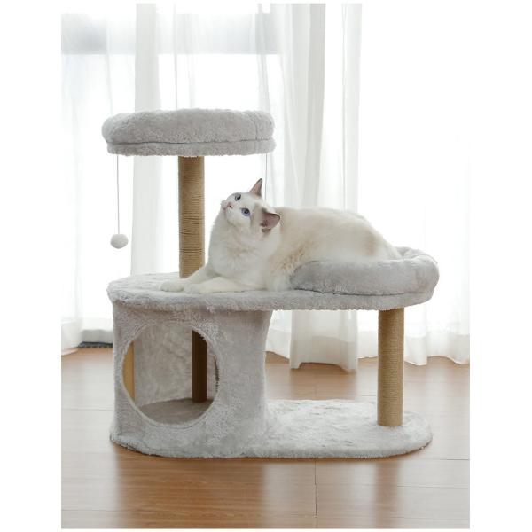 Upgrade Your Cat's Play Area with Our Gray Cat Tree Tower and Scratching Post