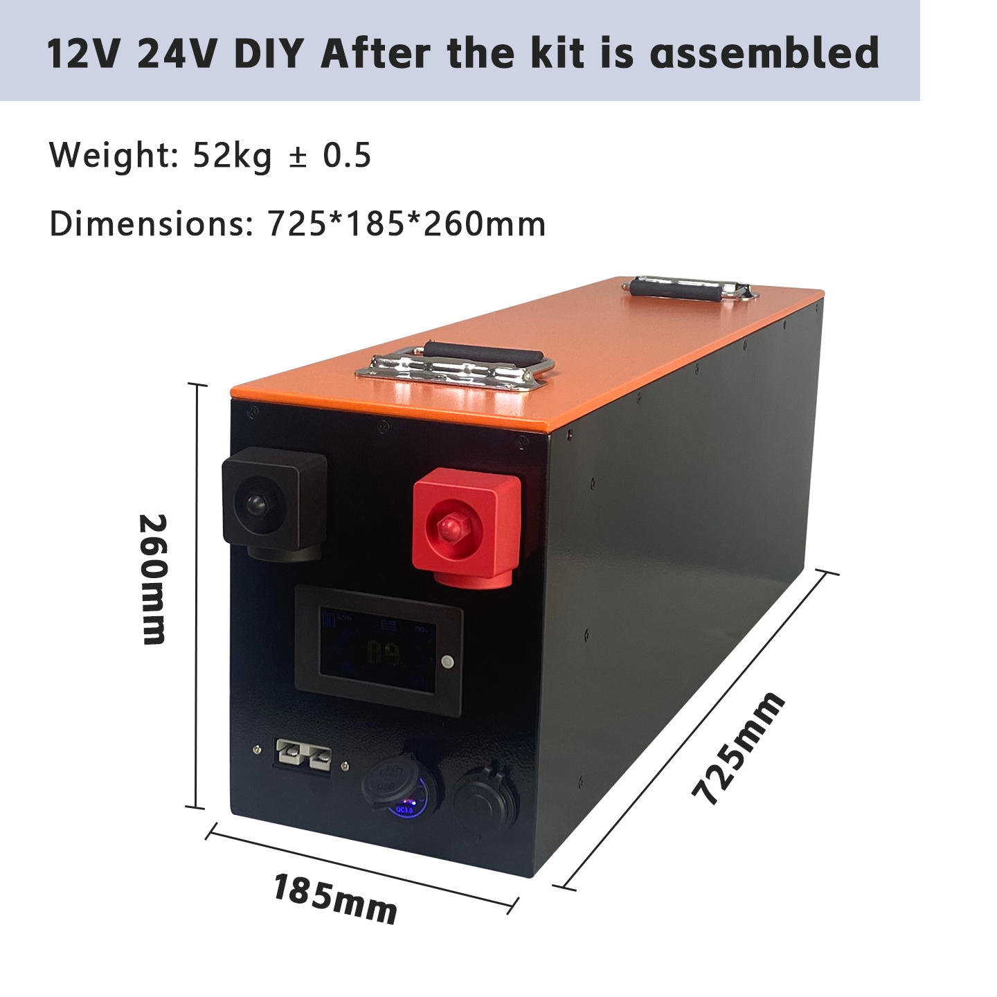 12V 24V 314Ah 280Ah DIY LiFePO4 Metal Battery Box Kit for RV Modification and Outdoor Camping