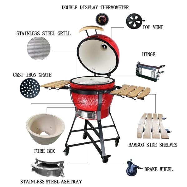 KIMSTONE Caja China Asador Asados Grill Xxl Holzkohle Grill Table Plancha Kamodo 21inch Pizza Akorn Bbq Ceramic Egg Kamado Grill