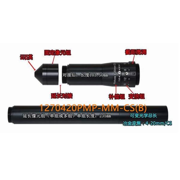 1/2.7 4-20mm F4.0 Megapixel CS Mount Manual Focus/Zoom Pinhole Lens for Metallurgy, furnace lens