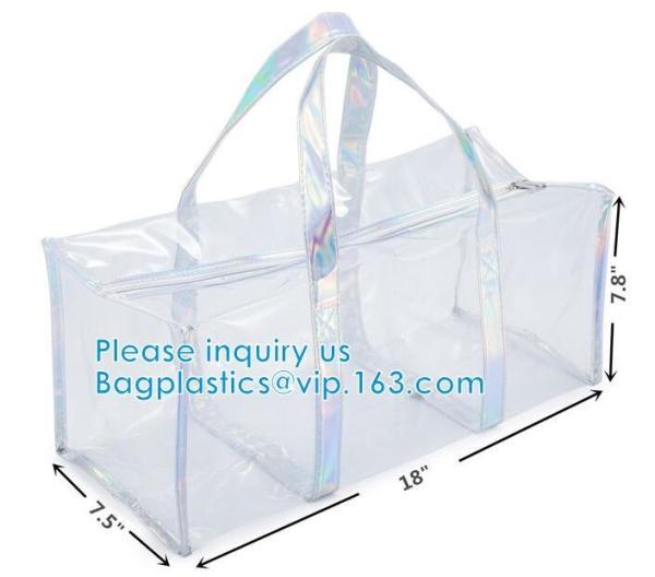 PVC Travel Makeup Toiletry Storage Bag, Large Capacity Tote Bag, Cosmetic Clothes Organizer Bag