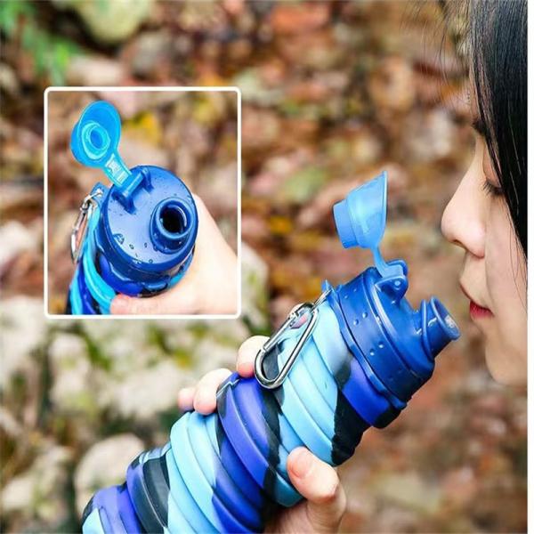 Portable Water Bottle for Fitness and Riding Creative Camouflage Silicone Folding Mug