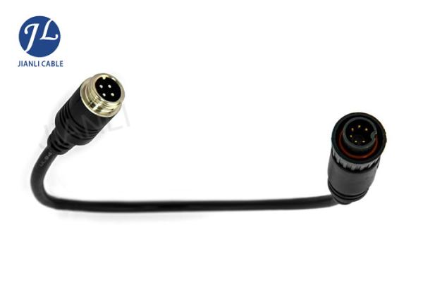 6 Pin To 4 Pin Backup Camera Cable , Safety Vision Mini Din Extension Cable Adapter