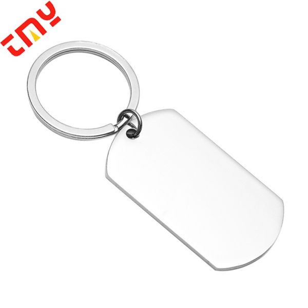 Customize Metal Tags Key Chains Dog Tag Engraved Sliver Stainless Steel Custom Logo Blank