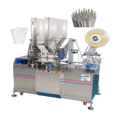 Máquina de embalar canudos de baixa energia 220V com alimentação automática e pacote individual