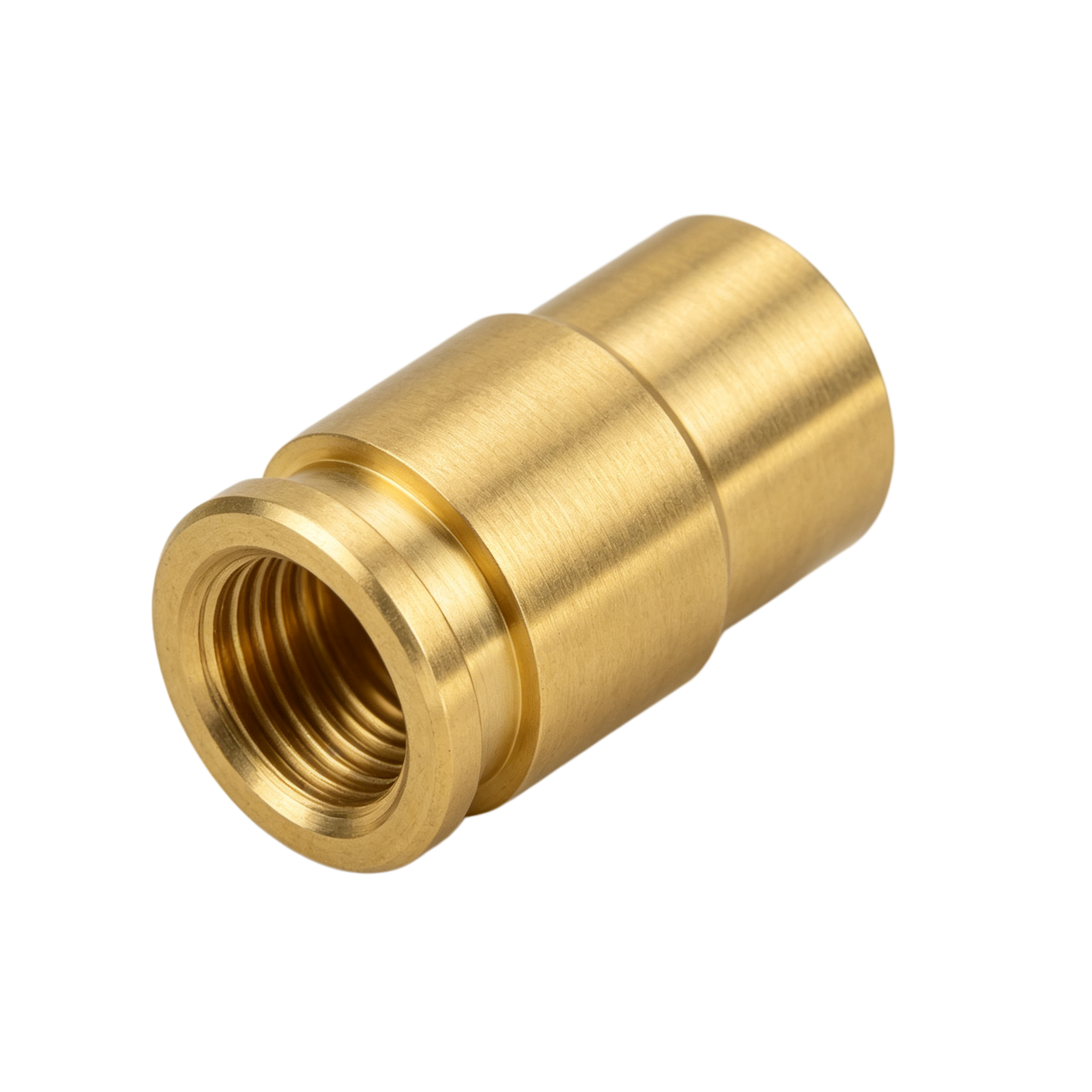 Custom CNC Machined Brass Threaded Adapter Connector with Precision Threads and Corrosion Resistance