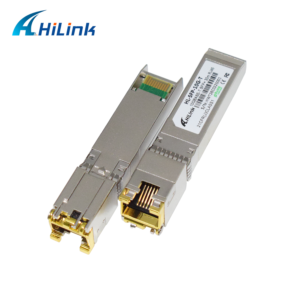 Hilink 10G Data Rate SFP+ Transceiver with 30M/80M Distance and RoHS Compliant 10GBASE-T Copper Module