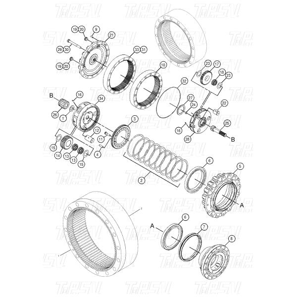E320E Excavator Travel Steel Gear Ring 267-6783 Gear Meshing Installation