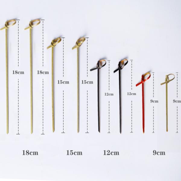 Biodegradable Long Bamboo Knot Cocktail Sticks Picks 21cm For Party