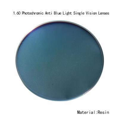 1.60 Photochromic Anti Blue Light AR Coating Single Vision Photochromic Blue Cut Lenses