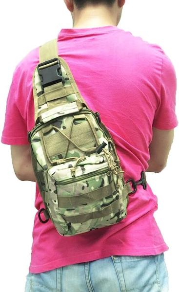 Outdoor Army Camouflage Fanny Pack Waist Bag Tactical Backpack, Military Cross-Body Molle Sling Shoulder Back