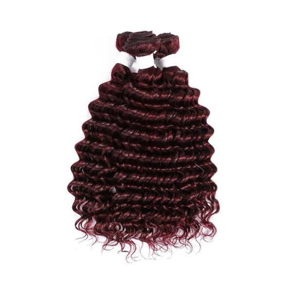 #99J Dark Wine Deep Wave Remy Human Hair Bundles Sew In Weave Bundles Brazilian Bundle Deals