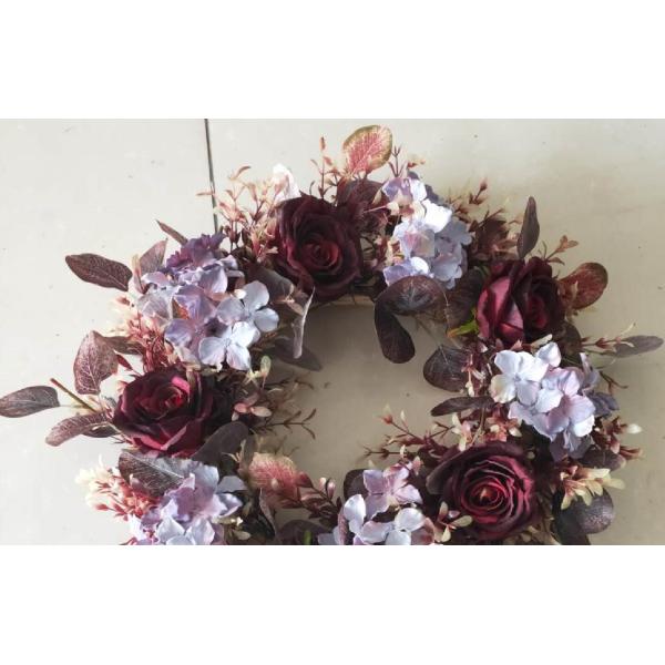 55cm Artificial Eucalyptus French Hydrangea Flower Wreath