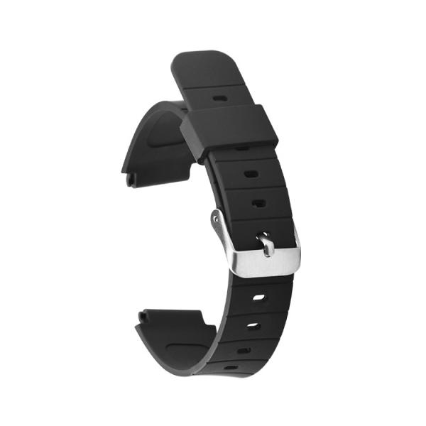 a faixa de relógio de 16mm TPU, correia de relógio de borracha preta grossa ROHS dos homens passou