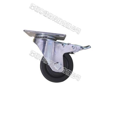 Black Flat 5 Inch Swivel Caster Wheels Industrial Anti Static ESD With Brake