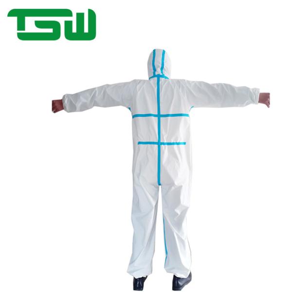 Disposable Type 4 5 6 EN14126 Tape Seam Microporous Film Coverall