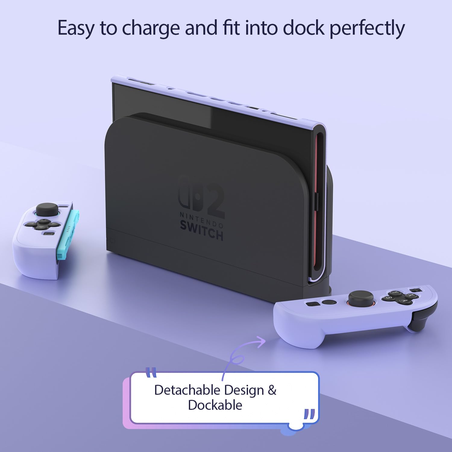 Laudtec Dockable Case For Switch 2 2025 Protective Cute Protective Cover Case Slim PC Cover Shell
