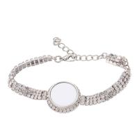 Ins Style Bracelet de diamant de sublimation avec insert métallique Chaîne de main personnalisée pour l'impression par transfert de chaleur de sublimation