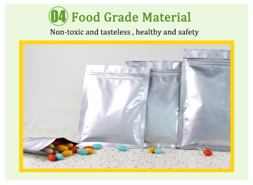 Smell Proof Standing Aluminium Foil Ziplock Pouches