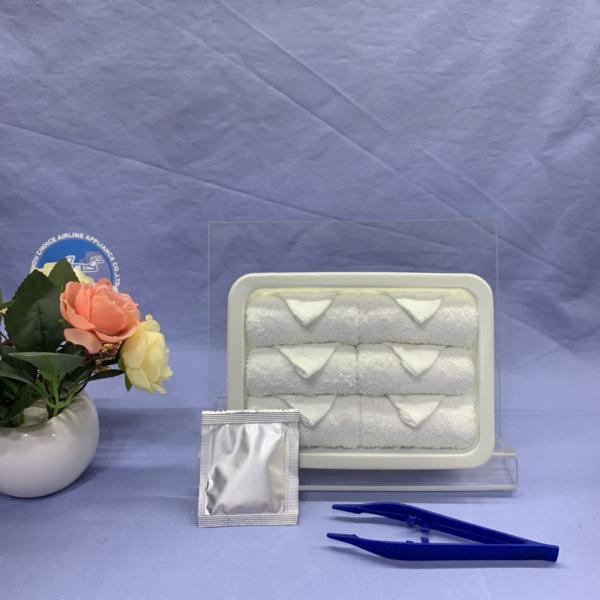 Clean cotton antiseptic white airline disposable hot oshibori towel
