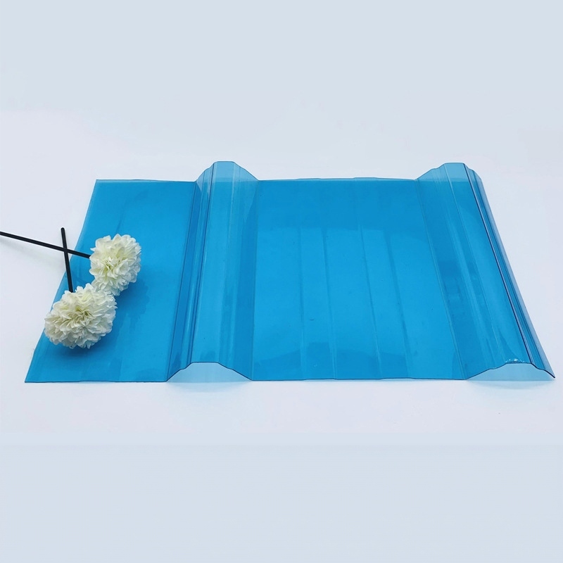 Tanrsparent Corrugated Polycarbonate For Sunroom And Roof Light Transmission UV Coating