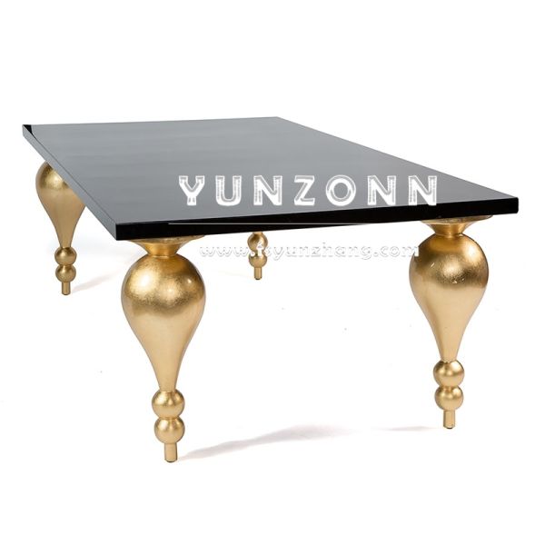 Modern Stainless Steel Rectangle Dining Table With Four Big Legs for Outdoor Events Hotels Restaurants and Halls