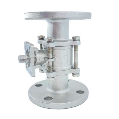 Personalização SS304/SS316 válvula de bola de flange de plataforma alta de três peças de aço inoxidável