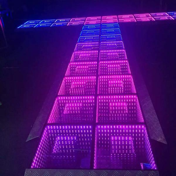 50x50cm LED Light Dance Floor Tempered Glass Waterproof Mirror RGB Panels Mats Tiles