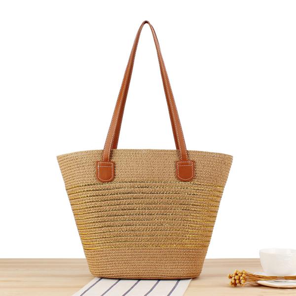 Large Straw Tote Bag Handmade Knitting Marocco Shoulder Beach Bag for Women's Summer