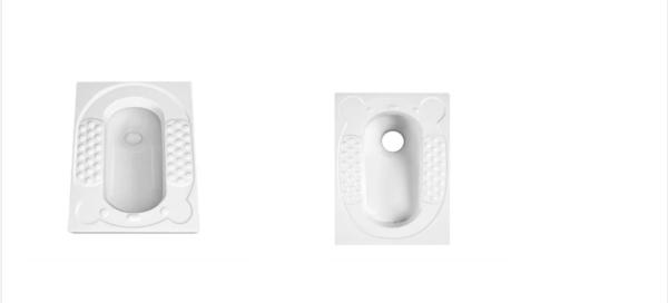 Ceramic Squat Pan Toilet Floor Mounted Squat Type Water Closet