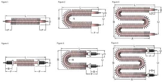 Stainless Steel Electric Finned Tubular Heater For Drying / Heat Treating