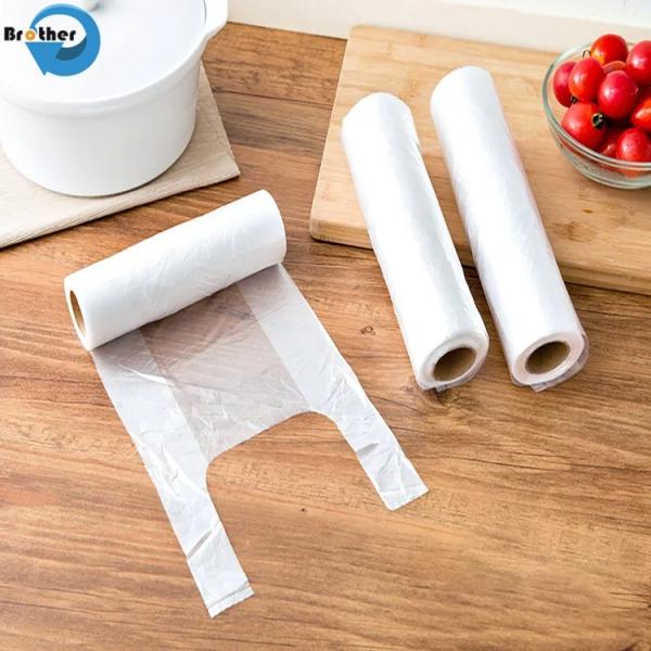 Transparent Plastic T Shirt Bag for Vegetable Packing Bags Wholesale Japan Digital Printed
